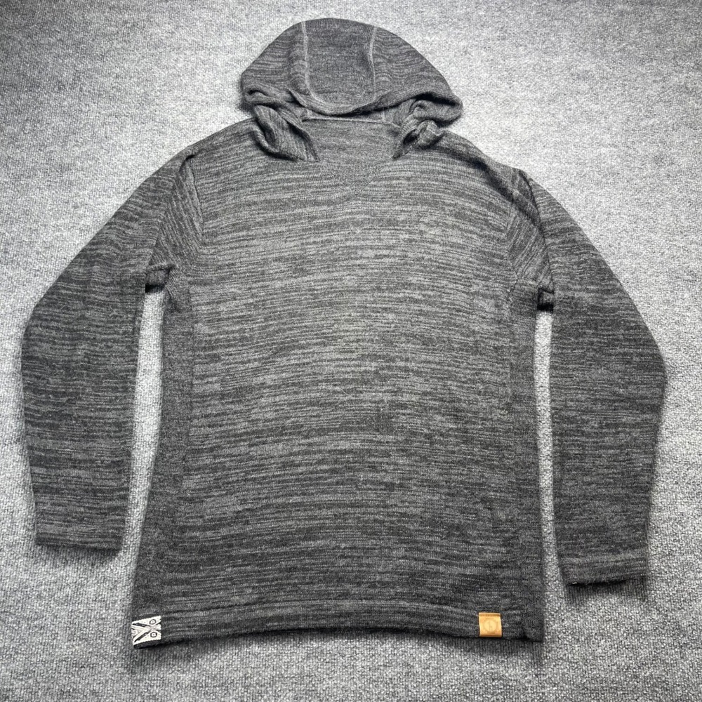 Paka Apparel Royal Alpaca Blend Hoodie Mens XL Charcoal Grey Knit Pullover
